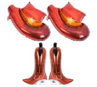 KESYOO Lot de 4 Ballons en Aluminium Thème Far West, Forme Chapeau et Bottes de Cowboy, Décorations Anniversaire Western, Accessoires Fête Cowboy Colorés et Résistants