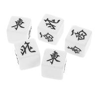 KESYOO Lot de 5 Dés de Mahjong 22Mm en Acrylique Blanc Noir Dés de Direction du Vent Est Sud Ouest Nord Accessoires Portables pour Jeux de Société Fêtes et Divertissement