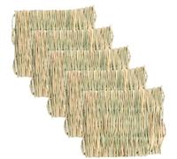 KESYOO Lot de 5 Tapis en Paille Tressée de Lapin, Petit Nid Rafraîchissant et Respirant pour Lapins, Hamsters et Cochons d'Inde, Coussin de Couchage Naturel et Sécuritaire, Usage Quatre