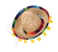 KESYOO Mini Sombrero Mexicain Halloween Sangle Mentonnière Élastique | Polyester et Paille, Clip-on Réglable, pour Animaux, Bandeaux, Fêtes D'anniversaire et Plage