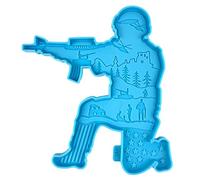 KESYOO Moule en silicone en forme de soldat guerrier du 4 juillet - Pour chocolat, bonbons, fondants, gâteaux