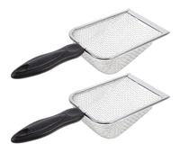 KESYOO Pelle de Plage en Filet Lot de 2 Filtre à Sable en Acier Inoxydable et Manche Ergonomique pour Ramassage de Coquillages et Loisirs en Bord de Mer