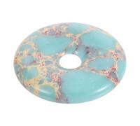 KESYOO Pendentif en Jaspe Donut pour Collier Accessoires DIY de Bijoux Rétro, Forme Disque D’Harmonie à Porter Facilement