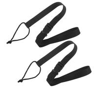 KESYOO Sangles de fixation réglables noires pour snowboard 2 unités boucle et cordon de sécurité pour sports d'hiver, résistantes et compactes pour l'alpinisme et