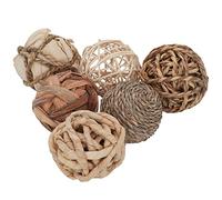 Kesywale Lot de 6 Boules décoratives pour Centre de Table, Boules en rotin Assorties, sphères orbes, Remplissage de vases, décoration de Table d'intérieur