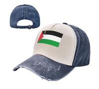 KETAFOUND Casquette de Baseball Vintage Drapeau Palestinien 100% Coton Outdoor Sunhat Insigne d'aigle Washed Denim Trucker Hat Snapback Bonnet de Golf Solaire Cap pour Hommes Femmes
