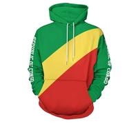 KETAFOUND Sweat À Capuche Unisexe avec Drapeau De Baseball De La République du Congo - Sweat-Shirt Harajuku De Couleur Contrastante, S À 6XL Pull À Capuche À Manches Longues De Grande