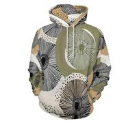 KETAFOUND Sweat À Capuche Unisexe Imprimé 3D Géométrie Abstraite Pull Manches Longues avec Poche, Coupe Ample, Capuche Cordon De Serrage, Lignes Et Cercles Sweat-Shirt, Couleurs Mélangées Pull-Over