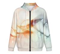 KETAFOUND Sweat Zippé À Capuche Hommes Élégant Simple Sweatshirt À Capuche Art Abstrait Basique Couleurs Mélangées Pull Ample Cardigan, Parfait pour Le Quotidien Au Printemps, Automne Hiver