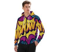KETAFOUND Sweats À Capuche Unisexes - Vestes Sweat À Capuche Entièrement Zippé Manteau Chaud avec Poches, Esthétique Moderne du Pop Art Grande Taille, Doux Et Respirant, Couleur