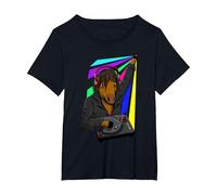 Ketamine DJ Techno Cheval Keta Rave Party T-Shirt, Femme Grandes Tailles, Noir, 2X