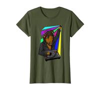 Ketamine DJ Techno Cheval Keta Rave Party T-Shirt, Femme, Olive, M