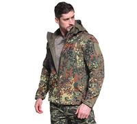 Ketamyy Homme Tactique Camouflage Veste Imperméable Softshell Doublure en Polaire Automne Hiver Outdoor Trekking Chasse Alpinisme Blouson Manteaux à Capuche Allemand Camo XL