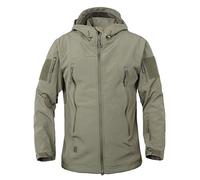 Ketamyy Homme Tactique Camouflage Veste Imperméable Softshell Doublure en Polaire Automne Hiver Outdoor Trekking Chasse Alpinisme Blouson Manteaux à Capuche Armée XL