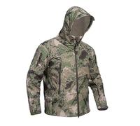 Ketamyy Veste tactique homme Camouflage softshell imperméable doublure polaire - Ruines Vert S