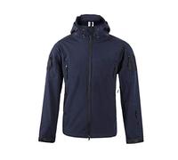 Ketamyy Veste Softshell Tactique Camouflage – Imperméable, Doublée Polaire, Capuche – Marine L