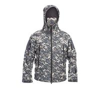 Ketamyy Homme Tactique Camouflage Veste Imperméable Softshell Doublure en Polaire Automne Hiver Outdoor Trekking Chasse Alpinisme Blouson Manteaux à Capuche ACU 3XL