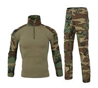 Ketamyy Hommes Tactique Uniforme Ensemble Militaire Camouflage Manches Longues Airsoft T Shirt + Treillis Armée Pantalon Chasse Combat Outdoor Randonnée Vêtements Jungle Camouflage M