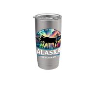 Ketchikan Alaska Aurora Borealis Souvenir d'orignal Gobelet isotherme en acier inoxydable double paroi