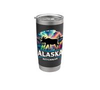 Ketchikan Alaska Aurora Borealis Souvenir d'orignal Gobelet isotherme en acier inoxydable double paroi