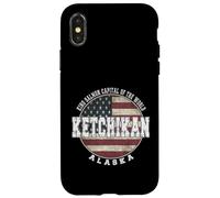 Ketchikan Alaska, Drapeau américain Vintage Coque pour iPhone X/XS