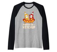 Ketchup vs Mustard Showdown Funny Foodie Graphic Manche Raglan