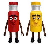 Ketchuru et Musturu - Lot de deux figurines des Brainrot Italian Memes XL de 19 cm - Collection officielle Brainrot - Ketchup et moutarde avec bras et jambes - Steal a Brain Rot, 67, Six Seven, six