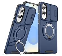 Keteen Coque pour Samsung Galaxy S25 Edge, Magnétique Coque pour Samsung S25 Edge avec MagSafe avec 360 °Anneau Support & CaméRa Coulissante Intégrée, Antichoc Protection Étui Galaxy S25 Edge, Bleu
