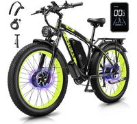 Keteles K800 Vélo Électrique 26" 1000wx2 Moteur Freins À Double Disque 21 Vitesses 48v 23ah Charge Maximale 150kg Vert