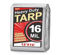 Keten Bâches imperméables Robustes de 3,6 x 4,8 m, très épaisse 4,8 mm, résistante aux déchirures et à la décoloration, Blocage 100% des UV, bâche d'extérieur avec œillets renforcés pour Toit,