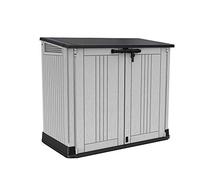 Keter 249317 Store it Out Nova Abri de jardin extérieur 132 x 71,5 x 113,5 cm, gris clair avec couvercle gris foncé