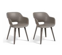 Chaises d'extérieur Akola - Keter - Lot de 2 - Résine - Cappuccino - Robuste et léger