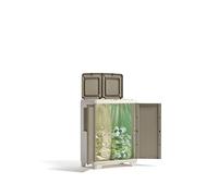 Keter 9735200 Armoire conteneur avec couvercle pour tri sélectif, en plastique, beige, 68 x 39 x 92 cm