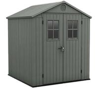 Keter Abri de Jardin Darwin 6 x 6 cm, Finition Effet Bois, Couleur Vert Sauge, 3,3 m², 190 x 183 x 221 H cm