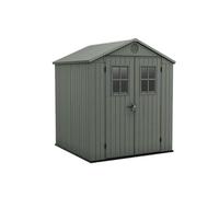 Keter Abri de Jardin Darwin 6 x 6 cm, Finition Effet Bois, Couleur Vert Sauge, 3,3 m², 190 x 183 x 221 H cm