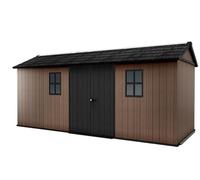 Keter Abri de Jardin Newton 7517/1775, Effet Bois Naturel, Portes et fenêtres orientables, Marron, 10,3 m², 230 x 539 x 246 cm