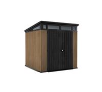 Keter Abri de Jardin Pent 7 x 7 cm, Effet Bois Naturel à Lattes, 4,7 m², 214 x 218 x 226 cm
