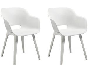 KETER AKOLA 2x Chaise ergonomique, 56,5 x 55 x 80 cm, blanc 17207305