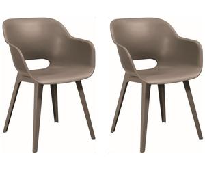 KETER AKOLA 2x Chaise ergonomique, 56,5 x 55 x 80 cm, cappuccino 17207305