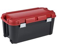 Keter Allibert 229227 Totem Malle de Rangement avec 2 roulettes Noir/Rouge Plastique 79,5 x 39,5 x 37,1 cm 80 L