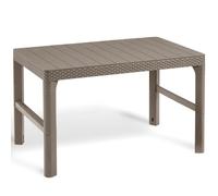 ALLIBERT LYON RATTAN Table de jardin, 116 x 71x 40/65 cm, cappuccino 17205429