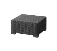 Keter Allibert by California Table d'appoint en Plastique pour Jardin, terrasse et Balcon, Ronde, Aspect rotin, carrée, Gris Anthracite, 68 x 68 x 35 cm