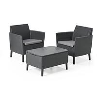 Keter Allibert Salemo WS Balcony Ensemble de Meubles de Jardin Lounge Graphite 79 x 66,5 x 76 cm