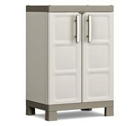 Keter Armoire basse Excellence – Résine, étagères modulables – 65×45×97cm – Sable/Terre