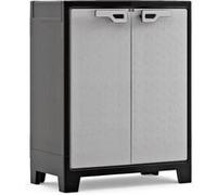 KETER Armoire Basse TITAN - Noir et Gris - 80 x 44 x 100 cm G