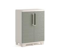 KETER | Armoire Basse WOOD GRAIN - EPACK, Beige/Sable, Cabinets, 68x39x97 cm Taille L