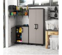 Keter Armoire de rangement Pro avec étagères Noir et gris