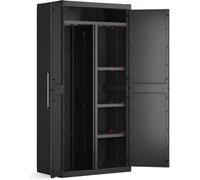 KETER Armoire de rangement DETROIT XL - 2 portes - 4 étagères dont 2 réglables - L 89 x P 54 x H 182 cm - Noir