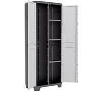 Kis 9726000 0616 02 Linear Armoire Range-Balais Plastique Gris Clair/Noir 68 x 39 x 173 cm
