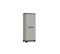 KETER Armoire Haute PLANET - Gris et Noir - 68 x 39 x 173 cm - rangement garage - plastique recycl?